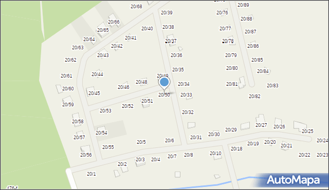 Grzybowo, Grzybowo, 20/50, mapa Grzybowo