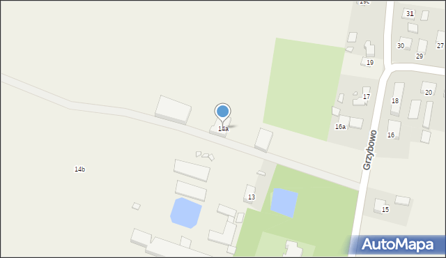 Grzybowo, Grzybowo, 14a, mapa Grzybowo