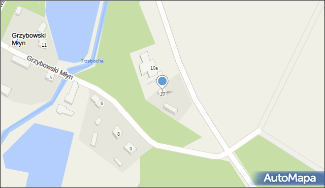 Grzybowski Młyn, Grzybowski Młyn, 10, mapa Grzybowski Młyn
