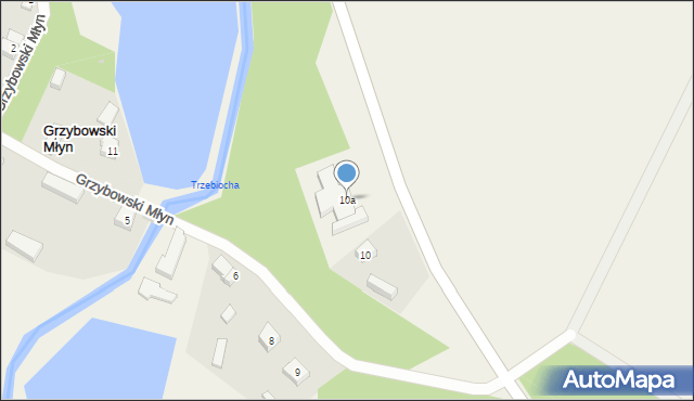Grzybowski Młyn, Grzybowski Młyn, 10a, mapa Grzybowski Młyn