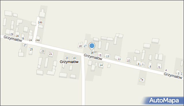 Grzymałów, Grzymałów, 16, mapa Grzymałów