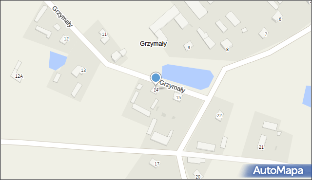 Grzymały, Grzymały, 14, mapa Grzymały