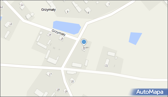 Grzymały, Grzymały, 22, mapa Grzymały