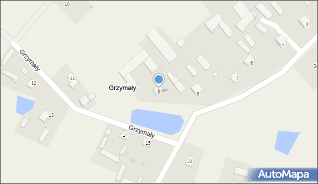 Grzymały, Grzymały, 9, mapa Grzymały