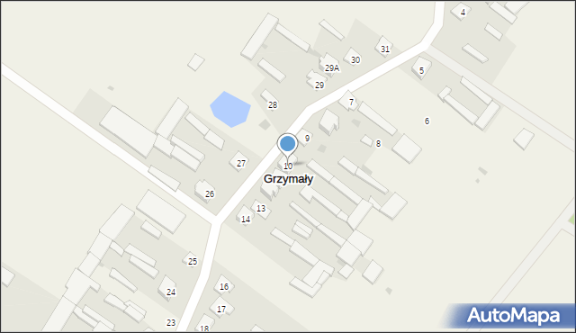 Grzymały, Grzymały, 10, mapa Grzymały