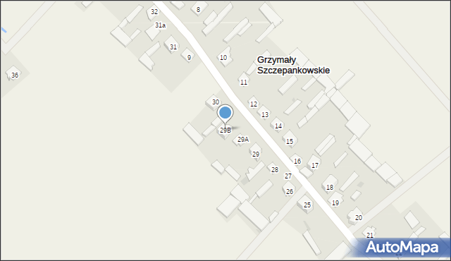 Grzymały Szczepankowskie, Grzymały Szczepankowskie, 29B, mapa Grzymały Szczepankowskie