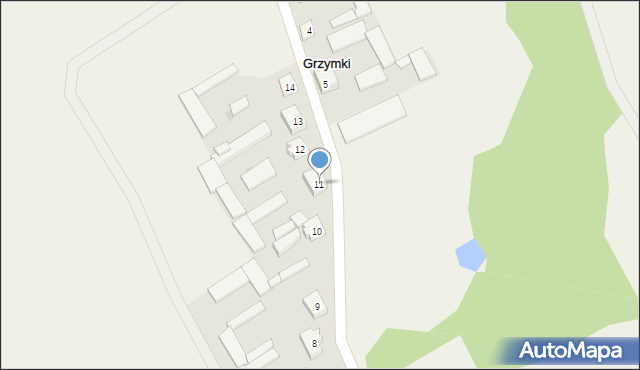 Grzymki, Grzymki, 11, mapa Grzymki