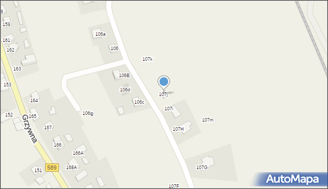Grzywna, Grzywna, 107j, mapa Grzywna