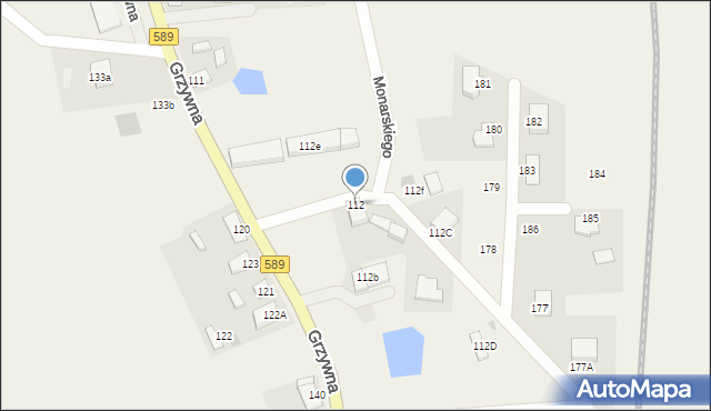 Grzywna, Grzywna, 112, mapa Grzywna