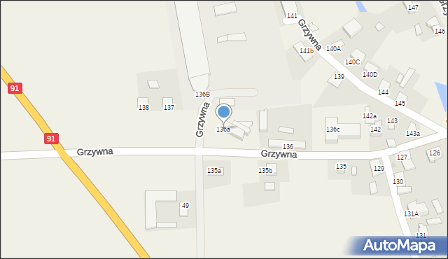 Grzywna, Grzywna, 136a, mapa Grzywna