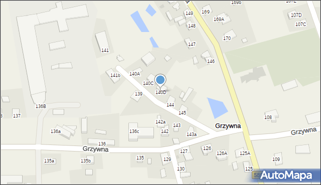 Grzywna, Grzywna, 140D, mapa Grzywna