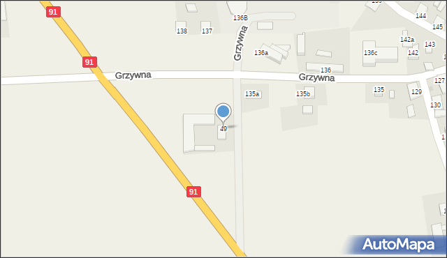 Grzywna, Grzywna, 49, mapa Grzywna