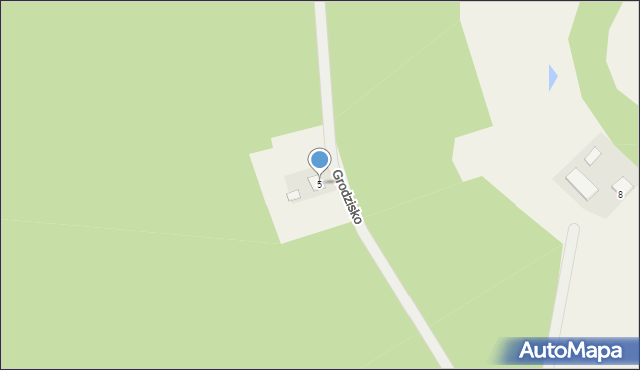 Gzin, Grodzisko, 5, mapa Gzin