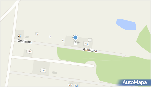 Halickie, Graniczna, 11, mapa Halickie