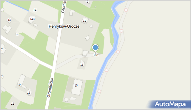 Henryków-Urocze, Gromadzka, 13A, mapa Henryków-Urocze