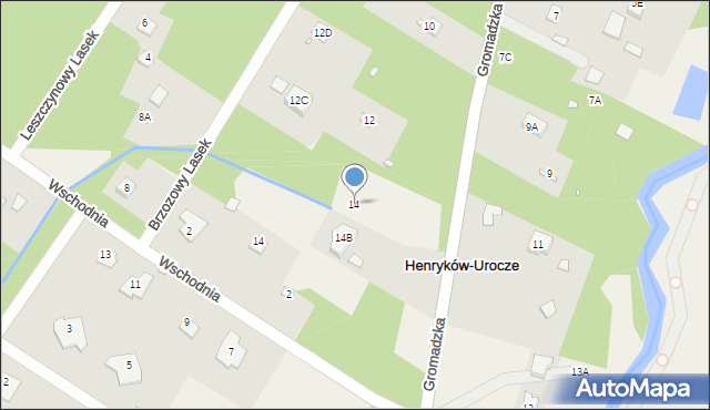 Henryków-Urocze, Gromadzka, 14, mapa Henryków-Urocze