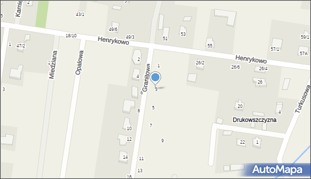Henrykowo, Granitowa, 3, mapa Henrykowo