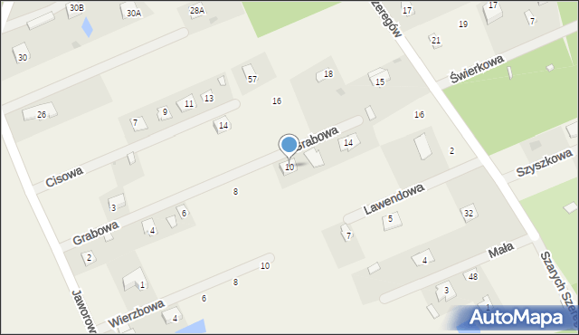 Henryszew, Grabowa, 10, mapa Henryszew