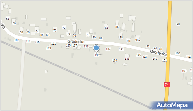 Hrubieszów, Gródecka, 135, mapa Hrubieszów