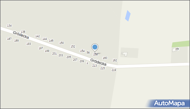 Hrubieszów, Gródecka, 158, mapa Hrubieszów