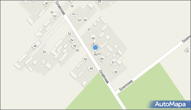 Hucisko, Grabniak, 53, mapa Hucisko