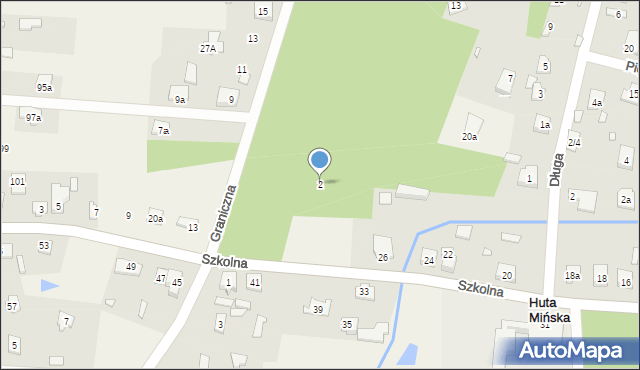 Huta Mińska, Graniczna, 2, mapa Huta Mińska