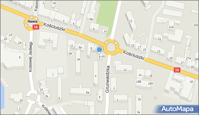 Iława, Grunwaldzka, 2, mapa Iława