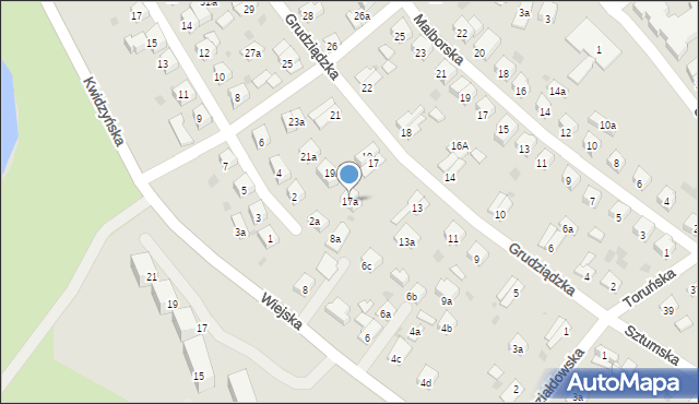 Iława, Grudziądzka, 17a, mapa Iława