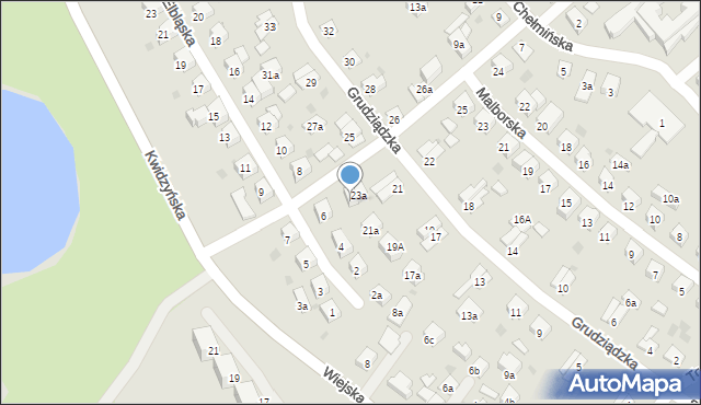 Iława, Grudziądzka, 23b, mapa Iława