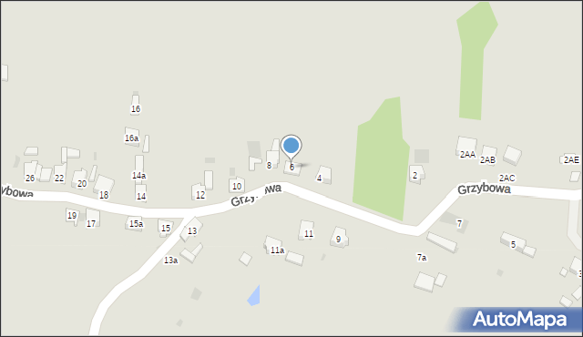 Imielin, Grzybowa, 6, mapa Imielin