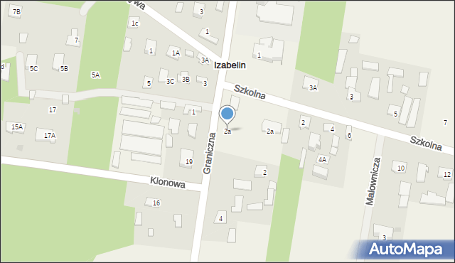 Izabelin, Graniczna, 2a, mapa Izabelin