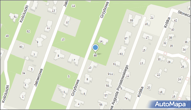 Izabelin C, Grzybowa, 12, mapa Izabelin C