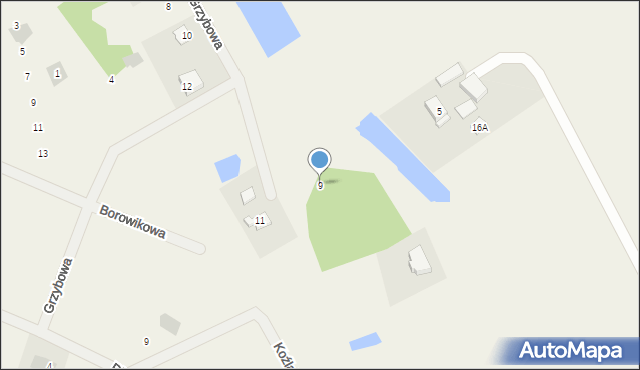 Jagatowo, Grzybowa, 9, mapa Jagatowo