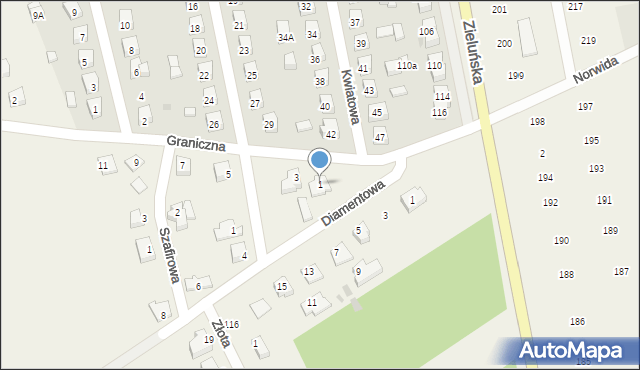Jamielnik, Graniczna, 1, mapa Jamielnik