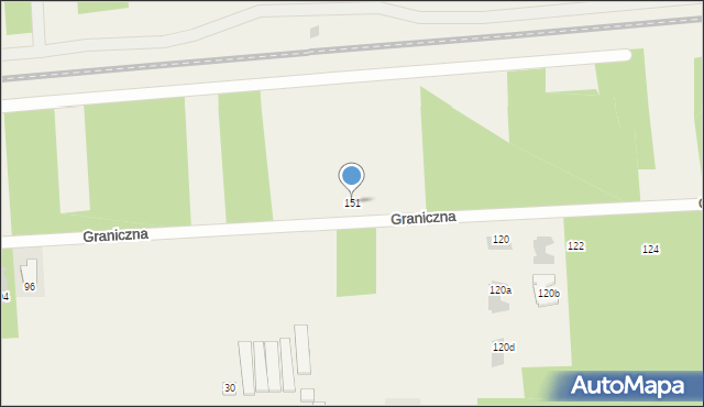 Janówek Pierwszy, Graniczna, 151, mapa Janówek Pierwszy