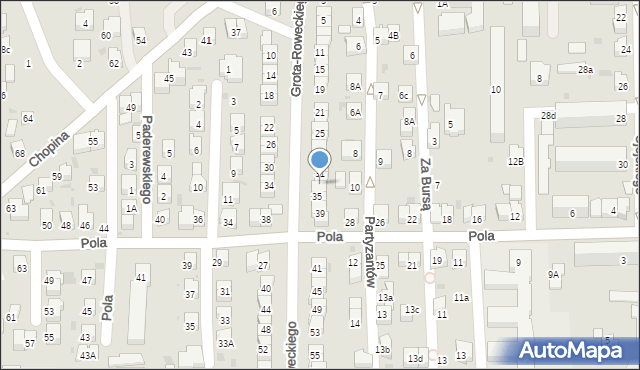 Jasło, Grota-Roweckiego Stefana, gen., 33, mapa Jasła