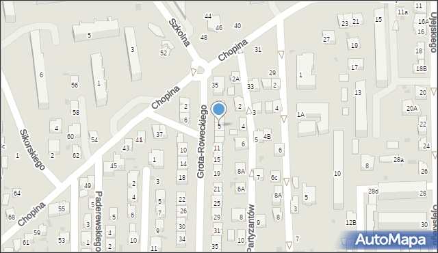 Jasło, Grota-Roweckiego Stefana, gen., 5, mapa Jasła