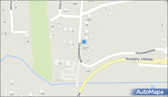 Jasło, Grunwaldzka, 115, mapa Jasła