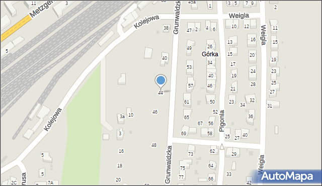 Jasło, Grunwaldzka, 44, mapa Jasła