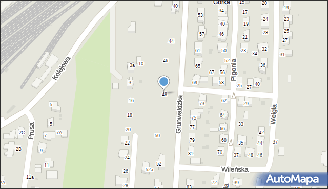 Jasło, Grunwaldzka, 48, mapa Jasła