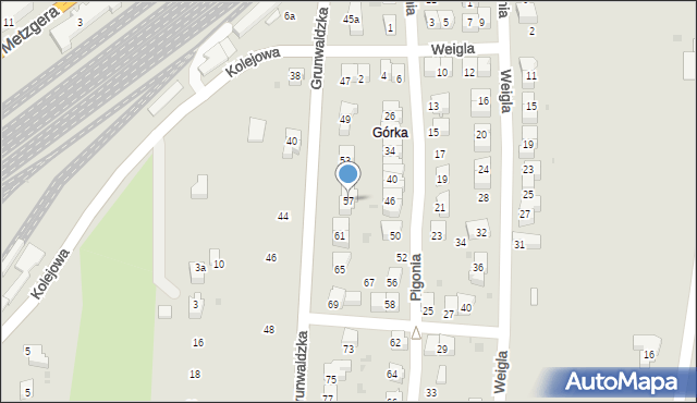 Jasło, Grunwaldzka, 57, mapa Jasła