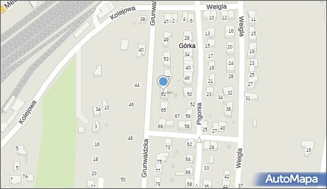 Jasło, Grunwaldzka, 61, mapa Jasła