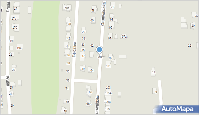 Jasło, Grunwaldzka, 99a, mapa Jasła