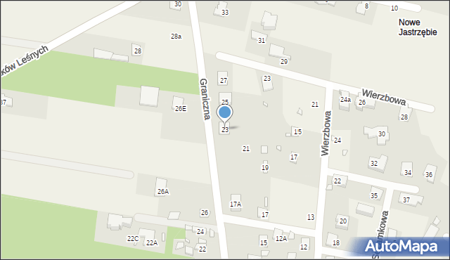 Jastrzębie, Graniczna, 23, mapa Jastrzębie