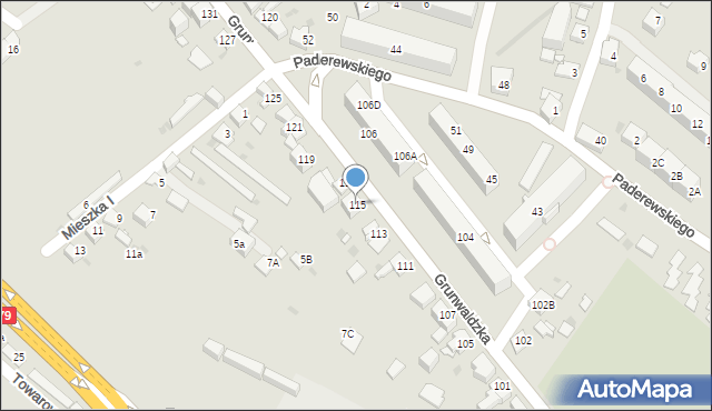 Jaworzno, Grunwaldzka, 115, mapa Jaworzno