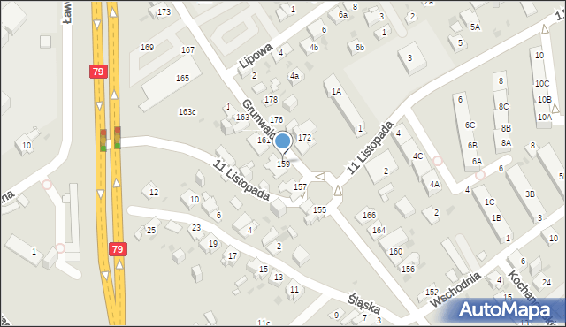 Jaworzno, Grunwaldzka, 159, mapa Jaworzno