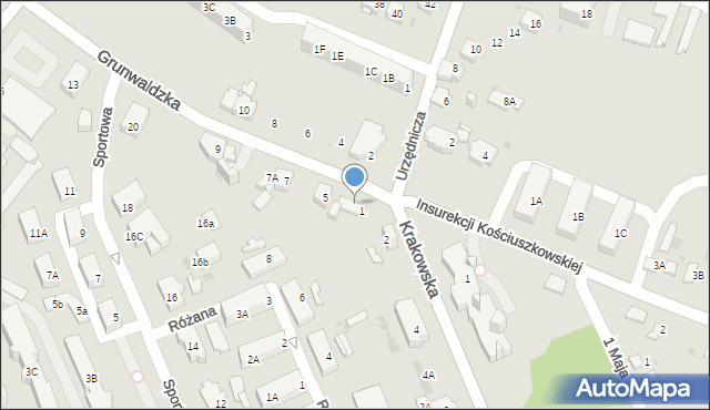 Jaworzno, Grunwaldzka, 3, mapa Jaworzno