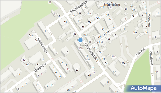 Jaworzno, Grunwaldzka, 49, mapa Jaworzno