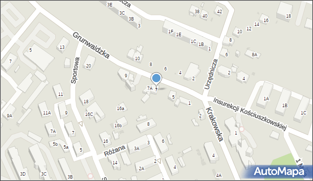 Jaworzno, Grunwaldzka, 7, mapa Jaworzno