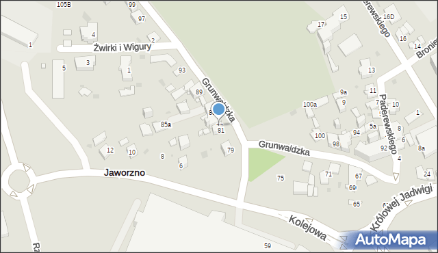 Jaworzno, Grunwaldzka, 83, mapa Jaworzno